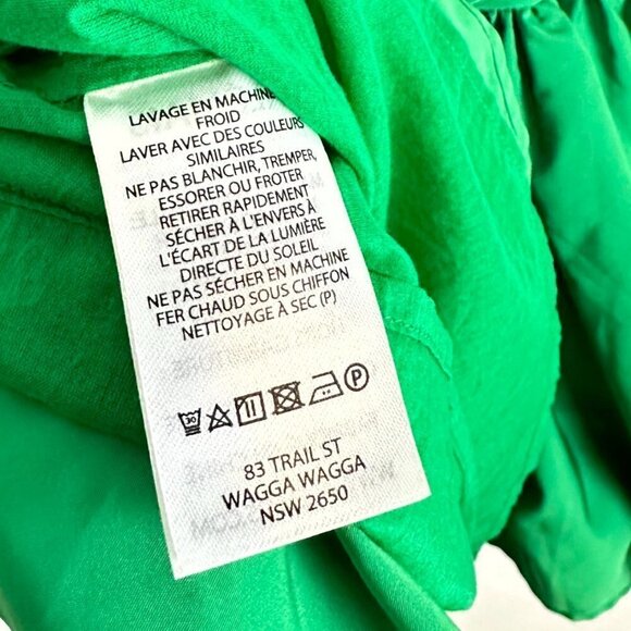 ALEMAIS Doria Ruffle-neck Crossover-back Mini Dress in Green Size US 2 - Picture 8 of 14